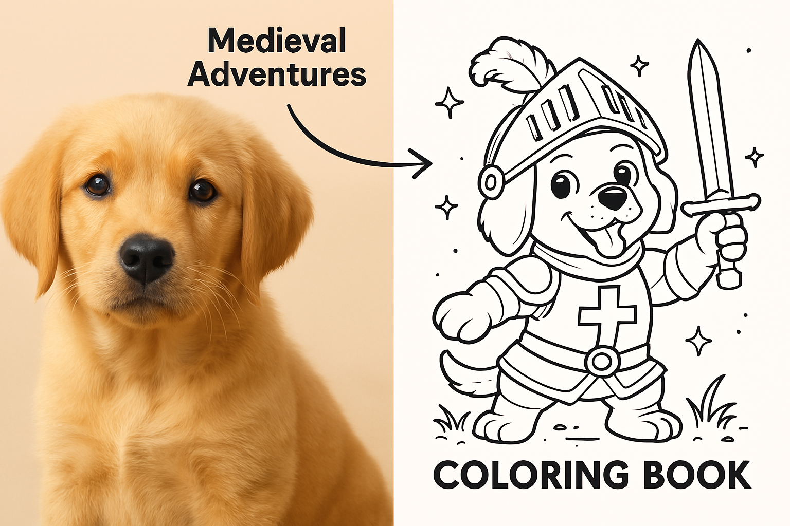 Kids Medieval Coloring Page
