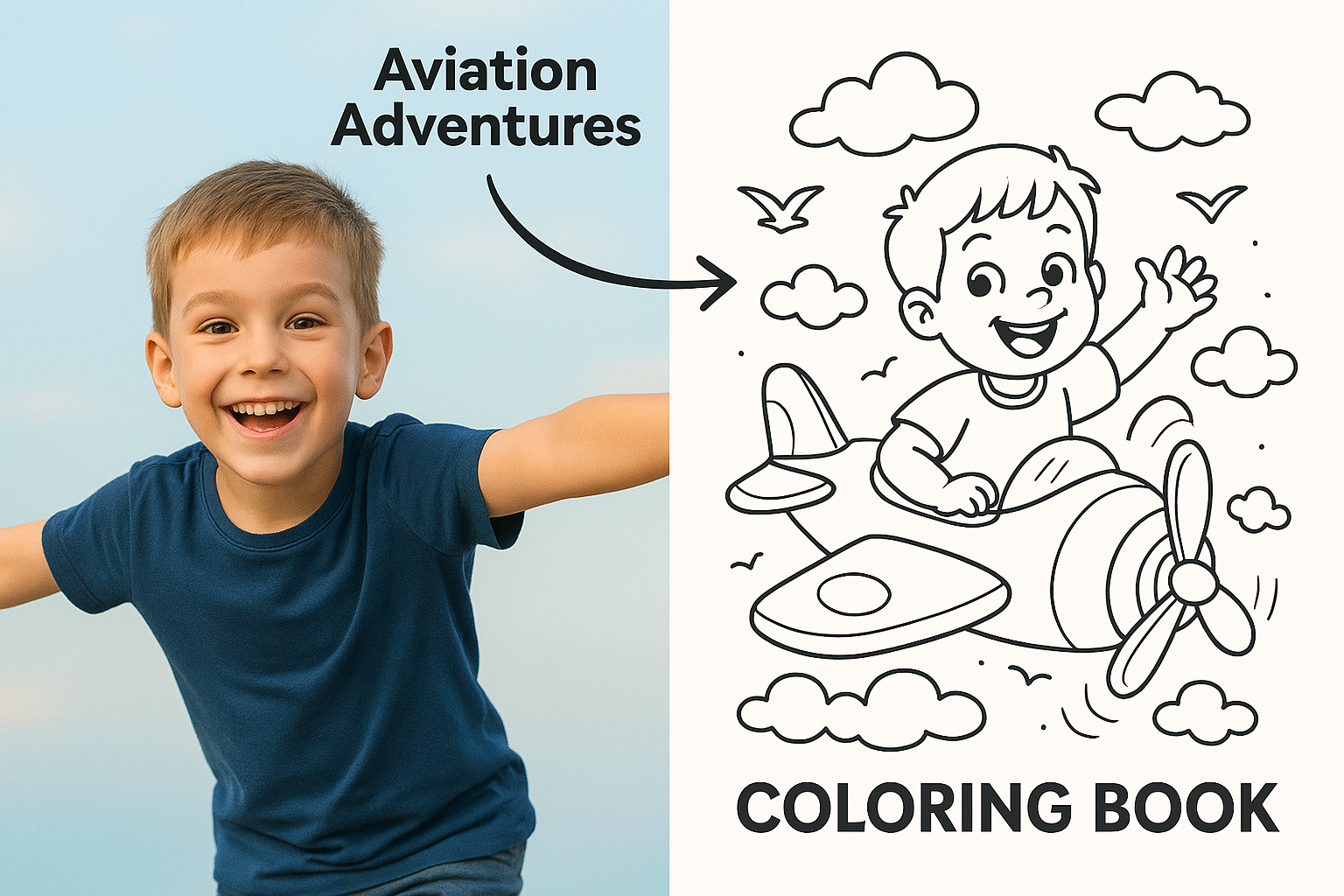 Kids Plane Coloring Page